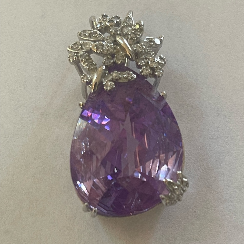 Sterling silver purple stone pendant